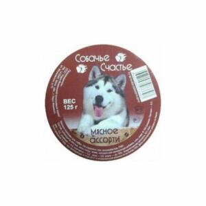 Собачье счастье конс 125г д/соб. Мясное ассорти желе ламистер  1*16