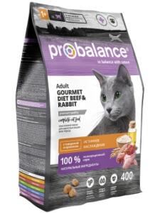 Probalance Gourmet Diet д/взр.кош. с говядиной и кроликом, 400г