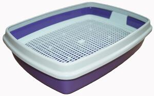 Туалет для кошек МЯУС с сеткой и бортиком Сибирская Кошка