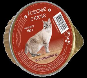 Кошачье счастье 100г Говядина лам. 1*20