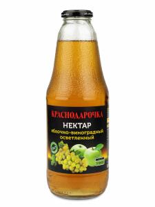 Нектар Яблочно-Виноградный 1л осв. Краснодарочка ст/б 1*6