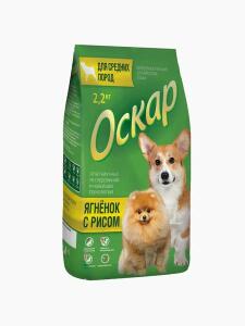 Оскар д/взрослых собак всех пород Ягненок/рис 2,2кг 1*4