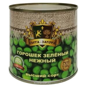 Сыта-Загора Горошек зеленый из мозговых сортов в/сорт 425мл ж/б 1*24