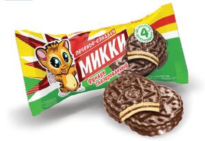 Печенье-Сэндвич Микки фундук глазир. 100г