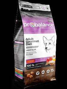 Сухой корм для собак Probalance Gourmet Diet, говядина с ягненком, 15кг