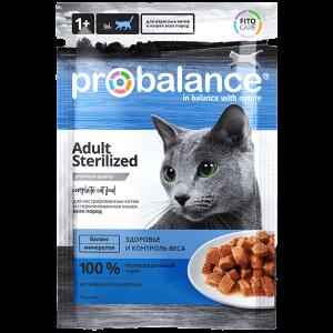 Консервированный корм для кошек Probalance Sterilized, 85г (25шт. в уп.)