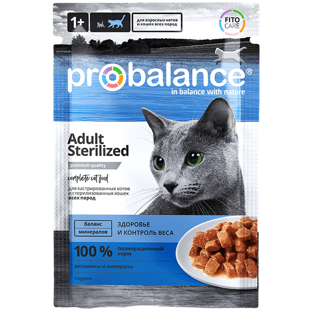 Консервированный корм для кошек Probalance Sterilized, 85г (25шт. в уп.)