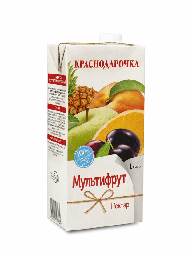 Нектар 1л тетра пак Мультифруктовый Краснодарочка для дет. пит. 1*12