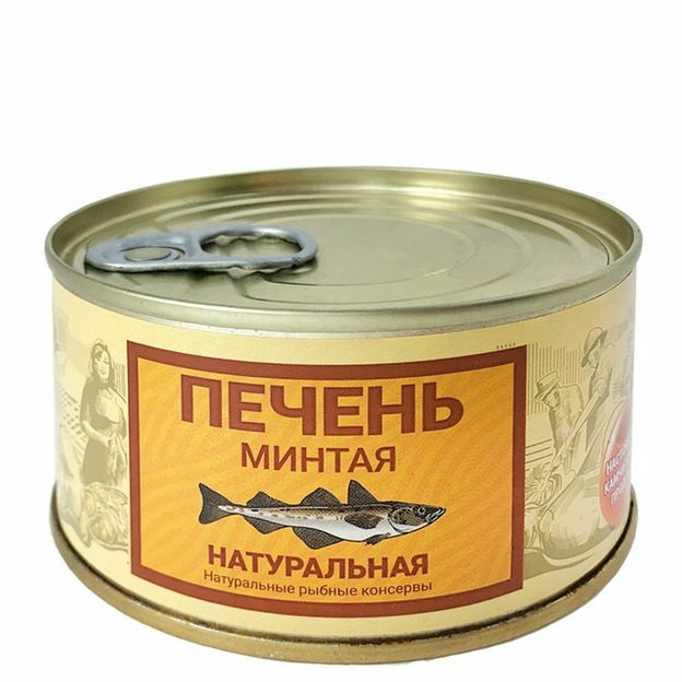 Печень минтая натур. 185г 1*24 КТФ